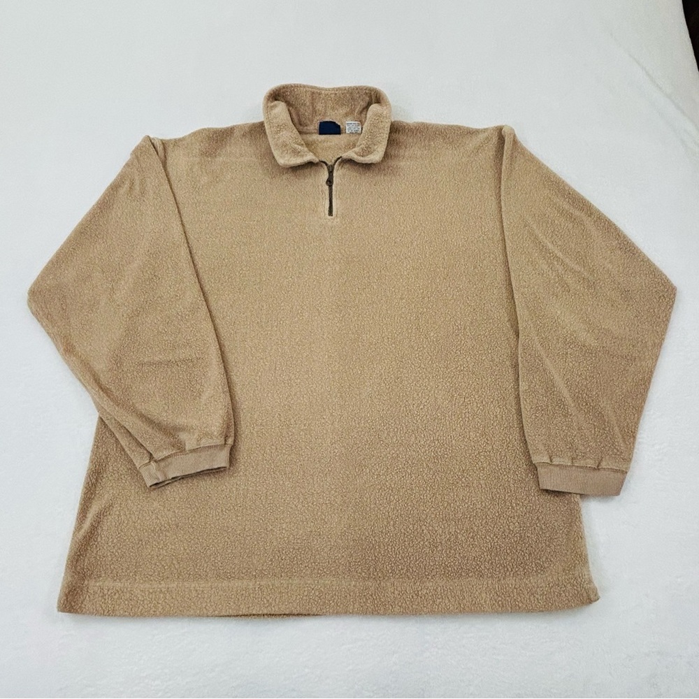 Vintage Y2K Utility Quality Clothing 1/4 Zip Fleece Long Sleeve Sweatshirt Sz XL